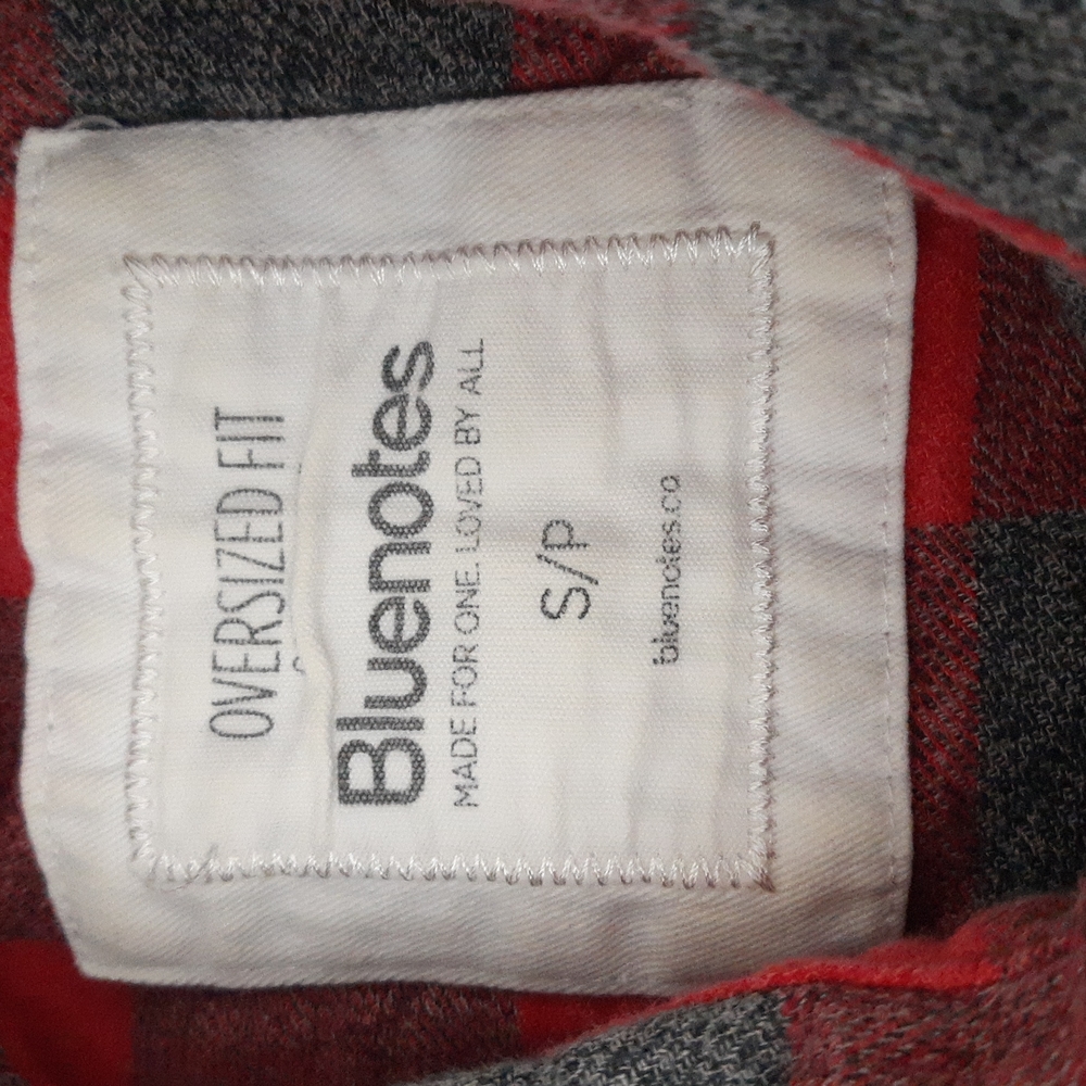 Bluenotes pink and grey, plaid flannel shirt - Picture 4 of 7
